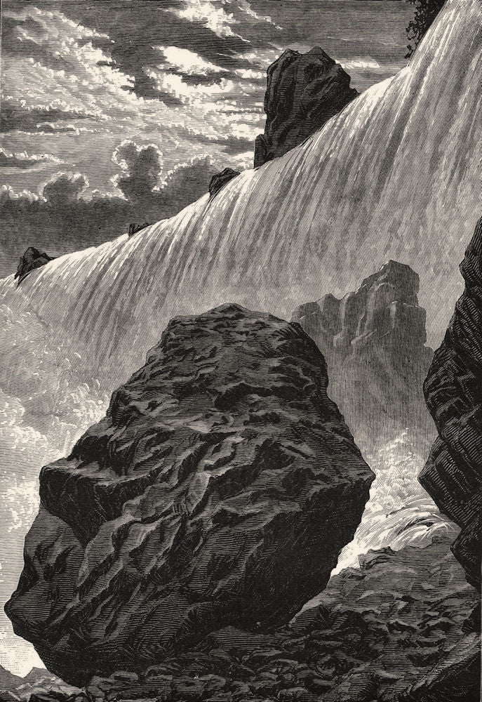 USA. Niagara Falls, west side c1880 old antique vintage print picture